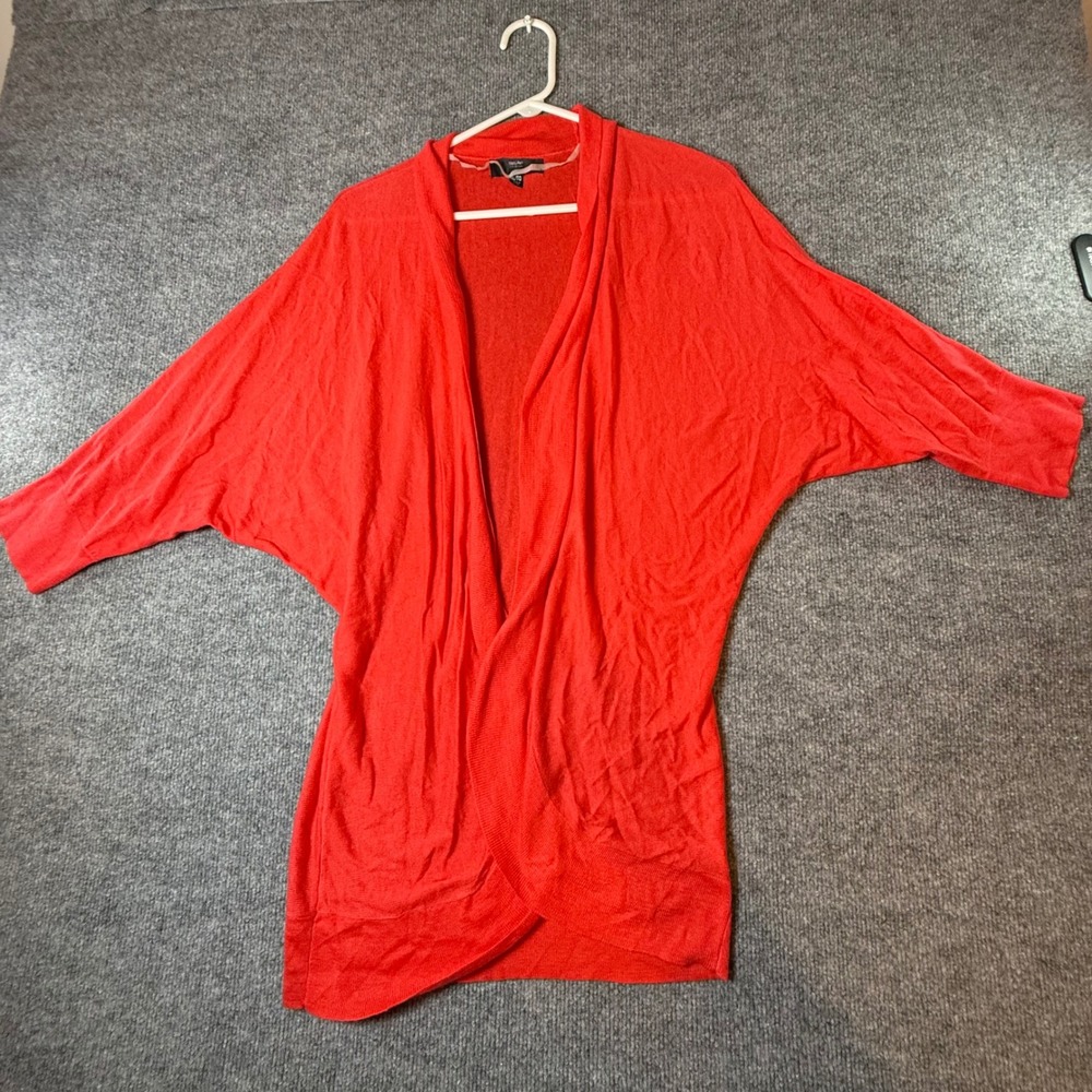 Mossimo Womens XL Red Batwing Open Front Draped Cardigan Sweater Lightweight